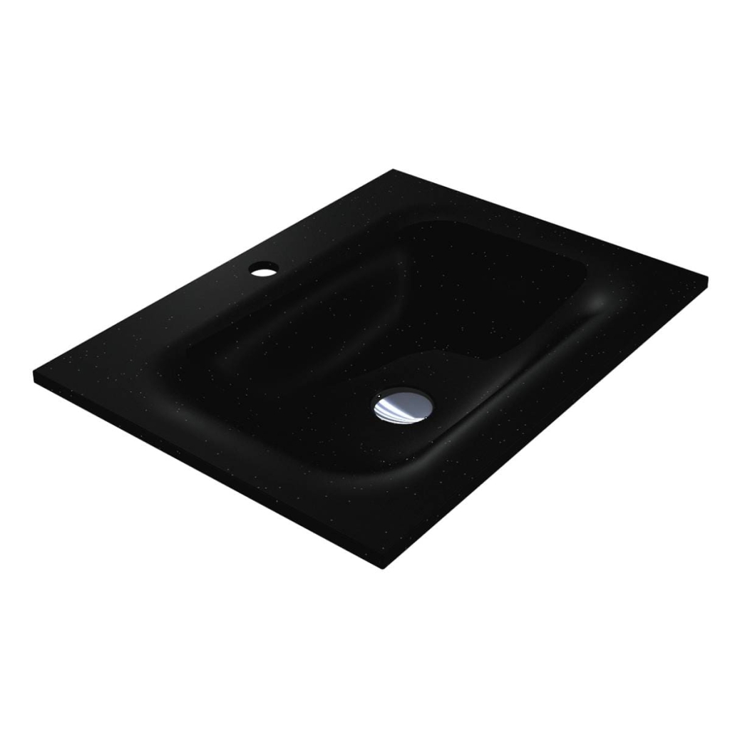 Umywalka JESSEL 600 MIRASTONE CZARNA Z BROKATEM