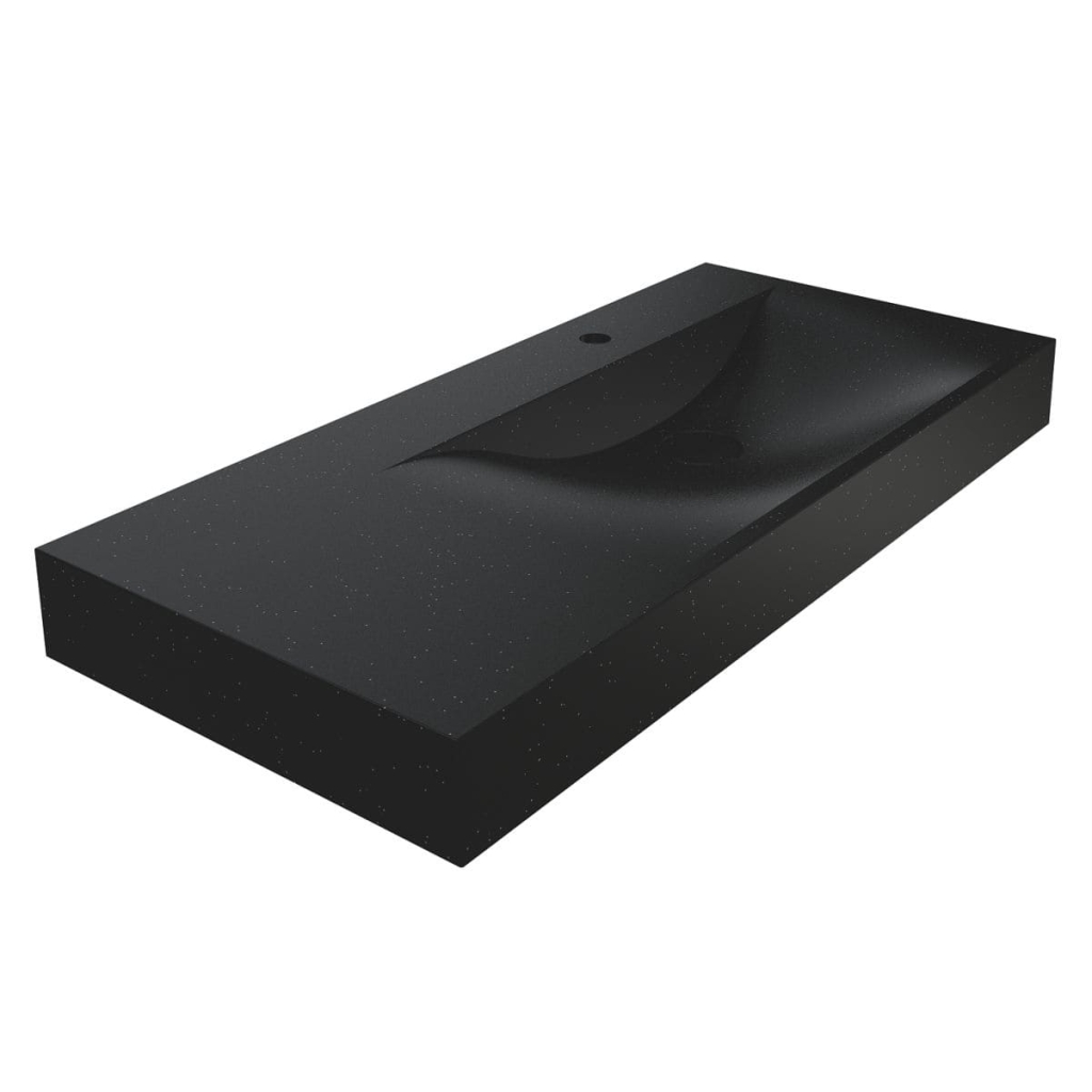 Umywalka VIOLA 1000 R MIRASTONE CZARNA Z BROKATEM