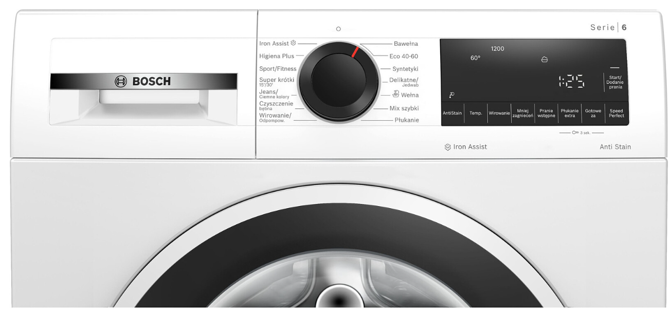 Bosch Serie 6 WGG242ZGPL – panel sterowania